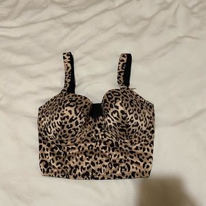 Leopard print bustier